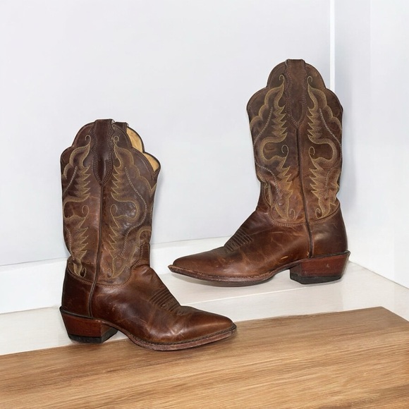 Justin Vintage Western Leather Boots - Picture 10 of 15